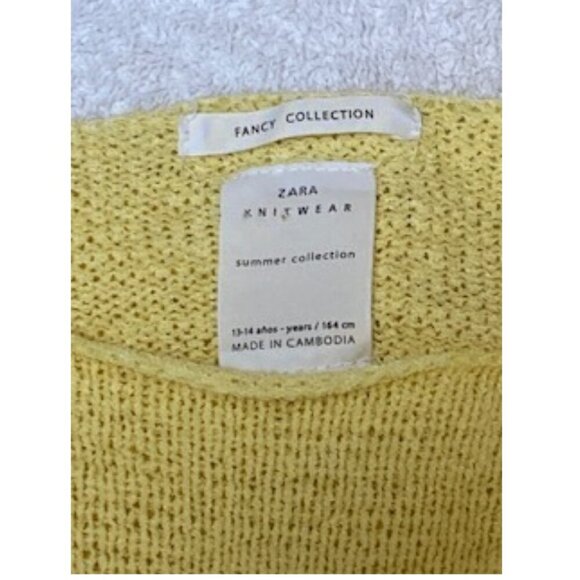 ZARA "FANCY COLLECTION" YOUTH 12/14 YELLOW SWEATER - Picture 4 of 5